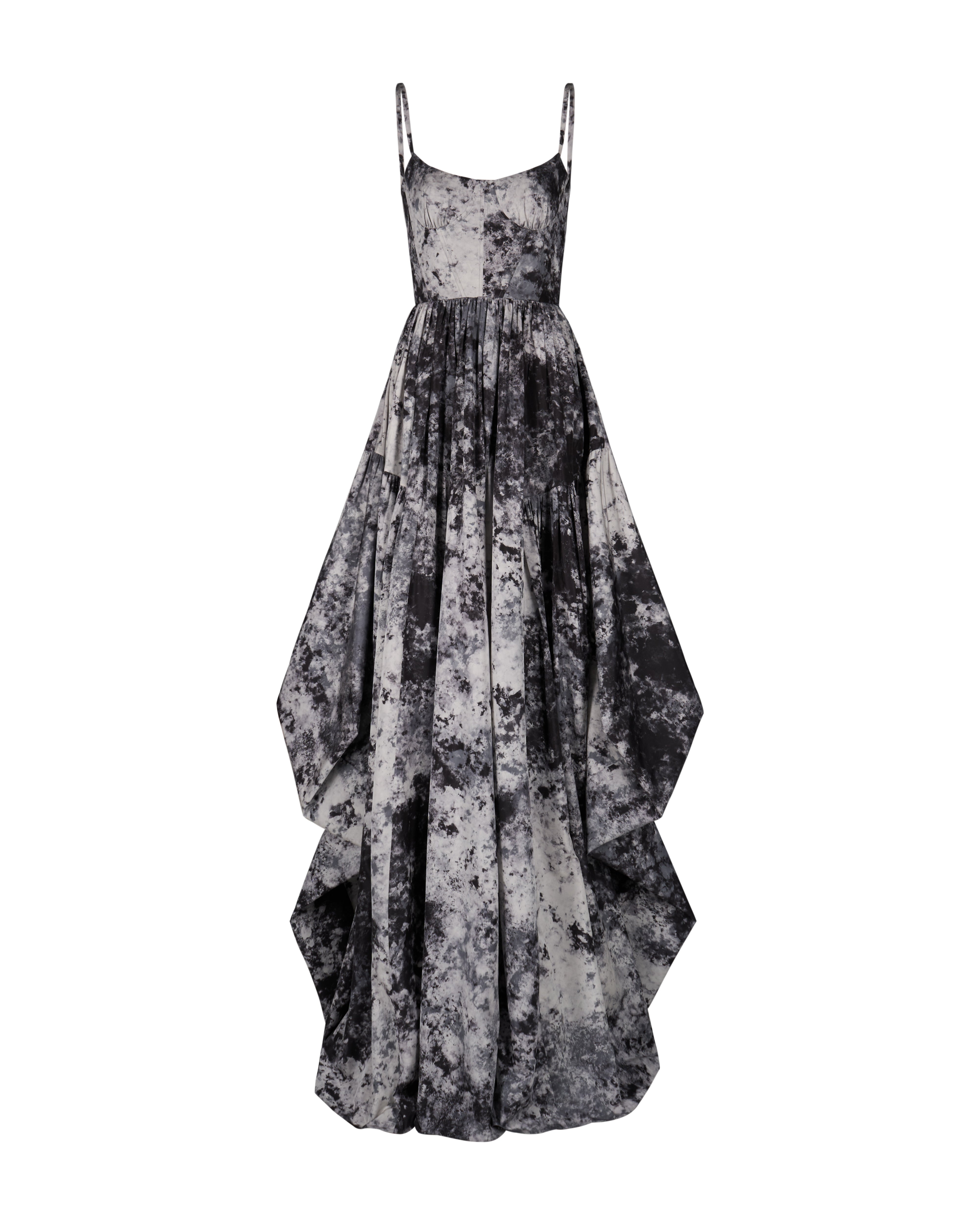 black and grey maxi dress RAKU