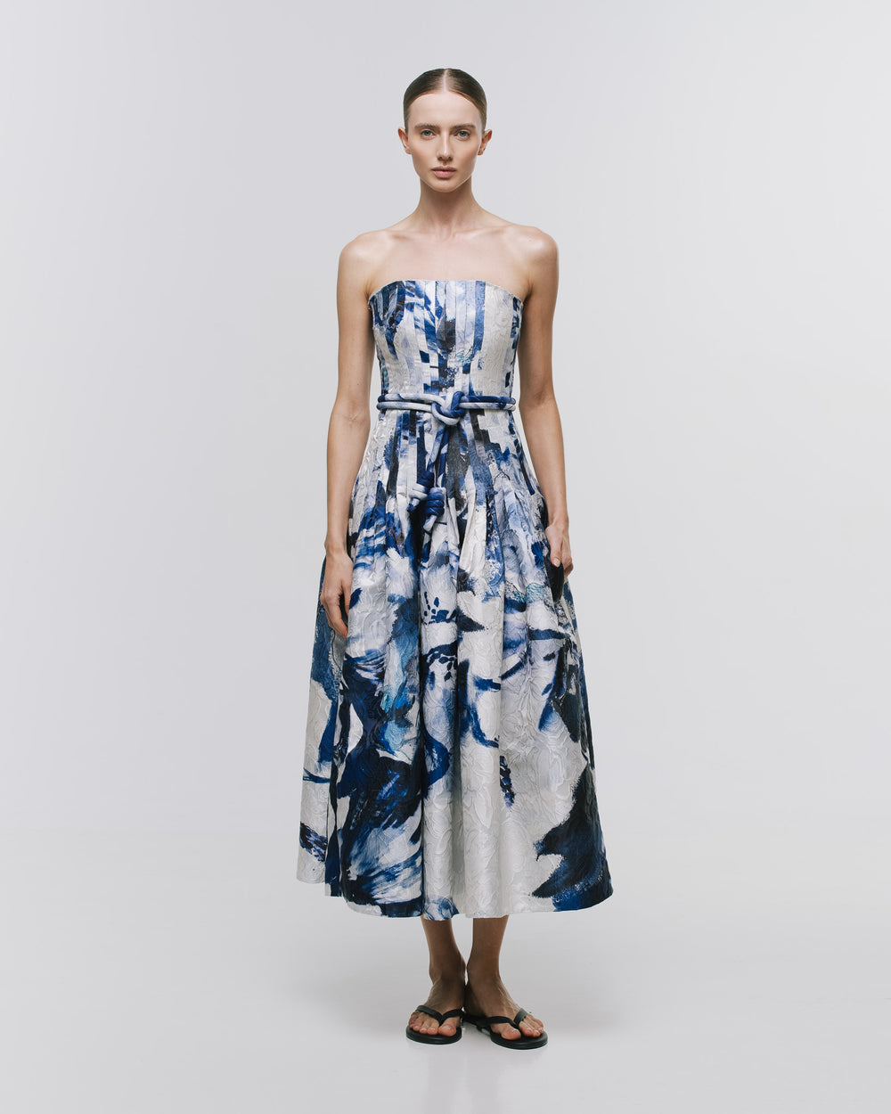 'CAMELIA' MIDI DRESS WITH BELT