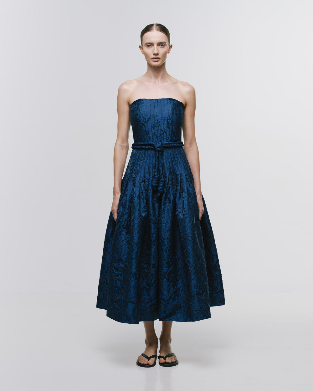 'CAMELIA' MIDI DRESS WITH BELT